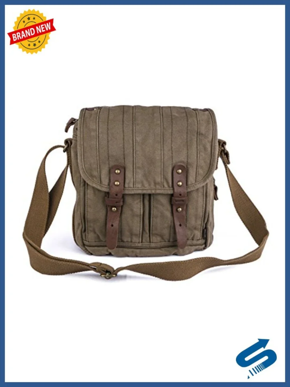 Canvas Crossbody Bag - Vintage Messenger Shoulder Purse
